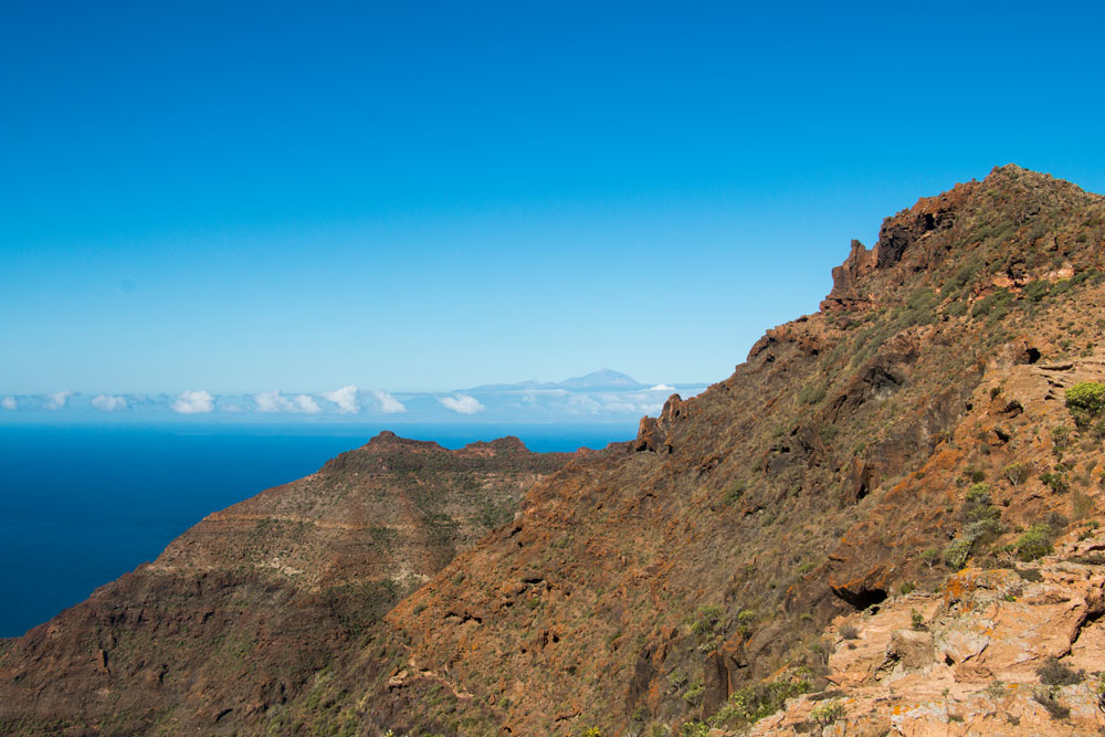 Blick vom Gipfelpass auf Teneriffa