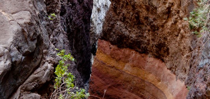 Barranco Natero - Felsspalt, den es zu umgehen gilt