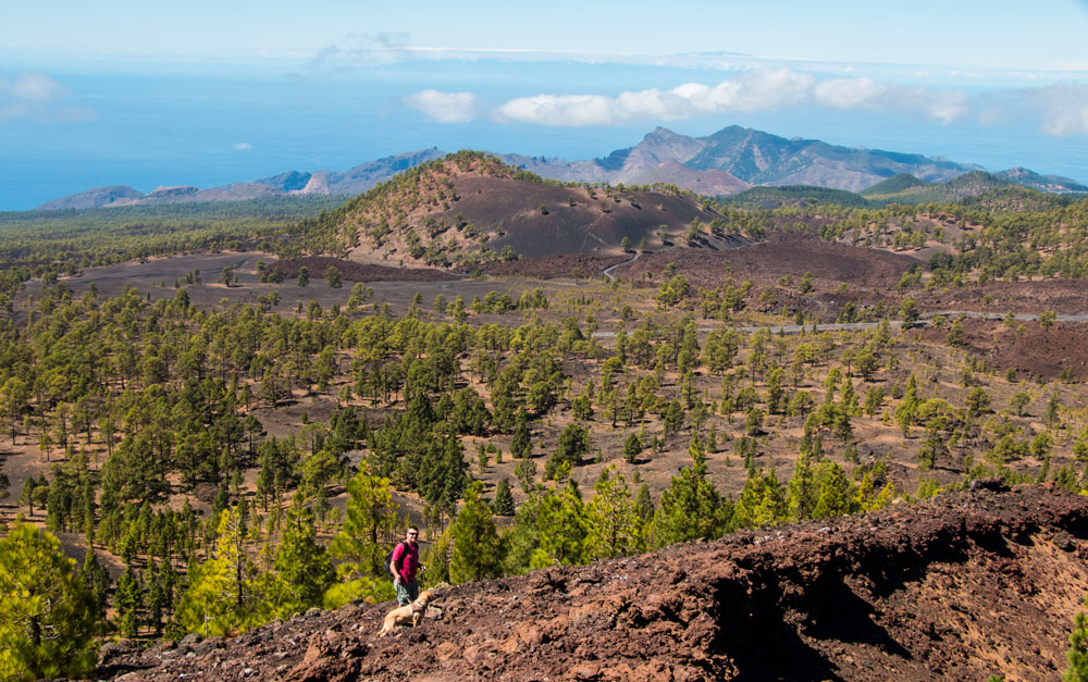 Wandern über Lavafelsen und durch lichte Kiefernwälder