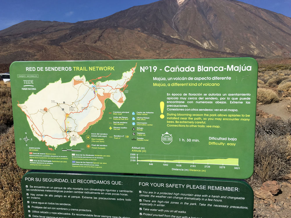 Wandertafel zum Wanderweg S 19 - Cañada Blanca-Majúa