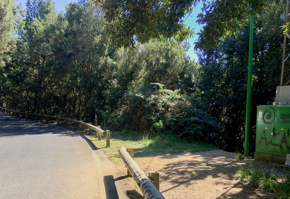 Wanderweg an der Straße entlang