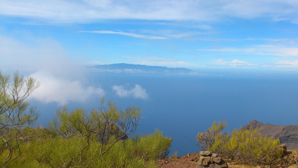 Guergues Steig - Blick auf La Gomera