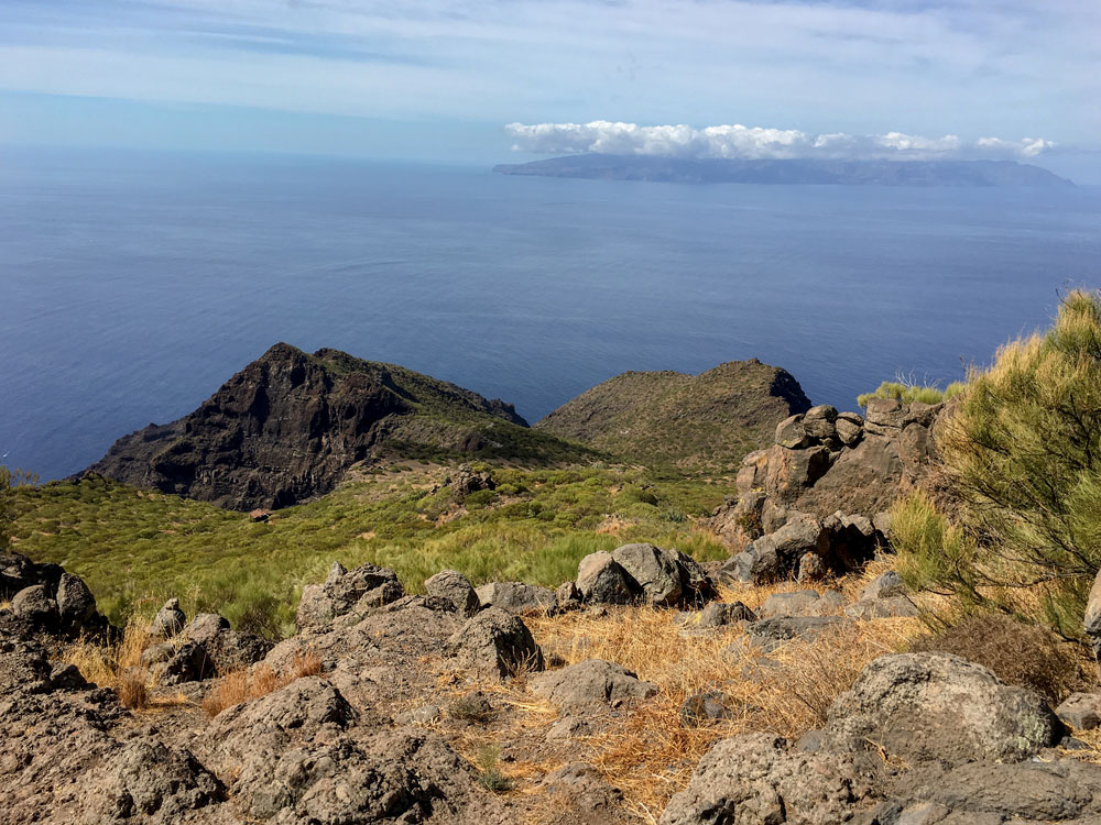 Guergues Steig - Blick auf La Gomera