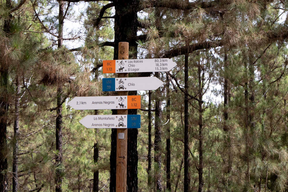 Beschilderung Wanderung Montaña Negra