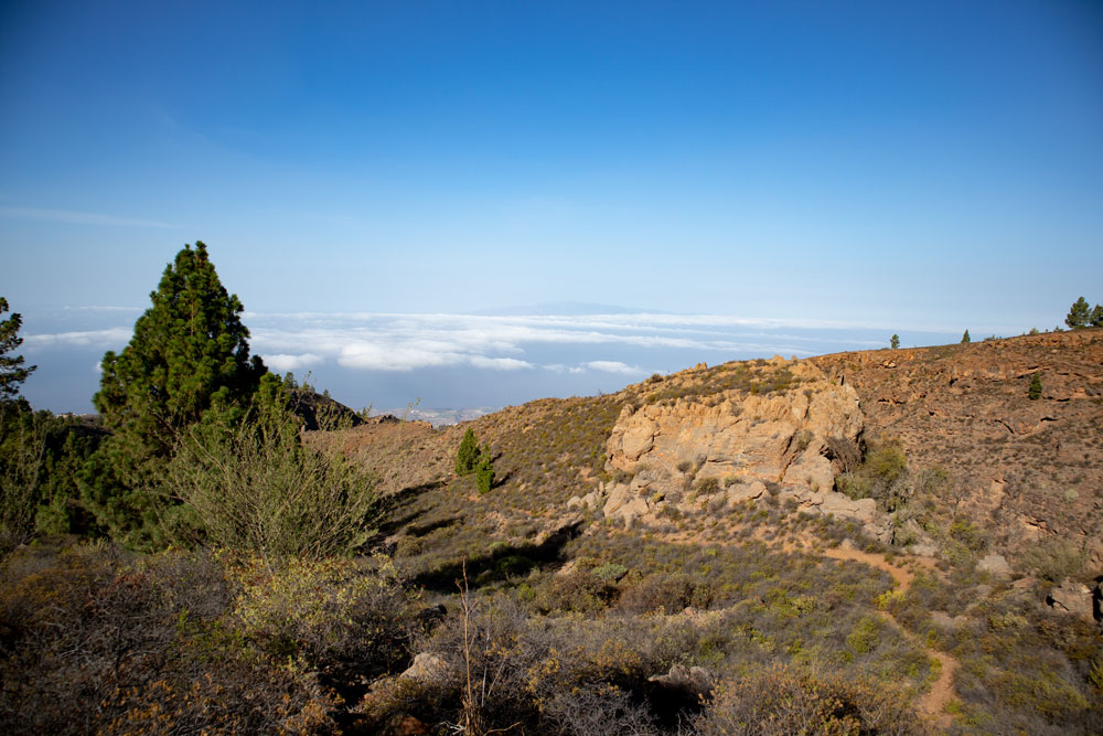 Wanderweg am Rand des Barranco de Erques