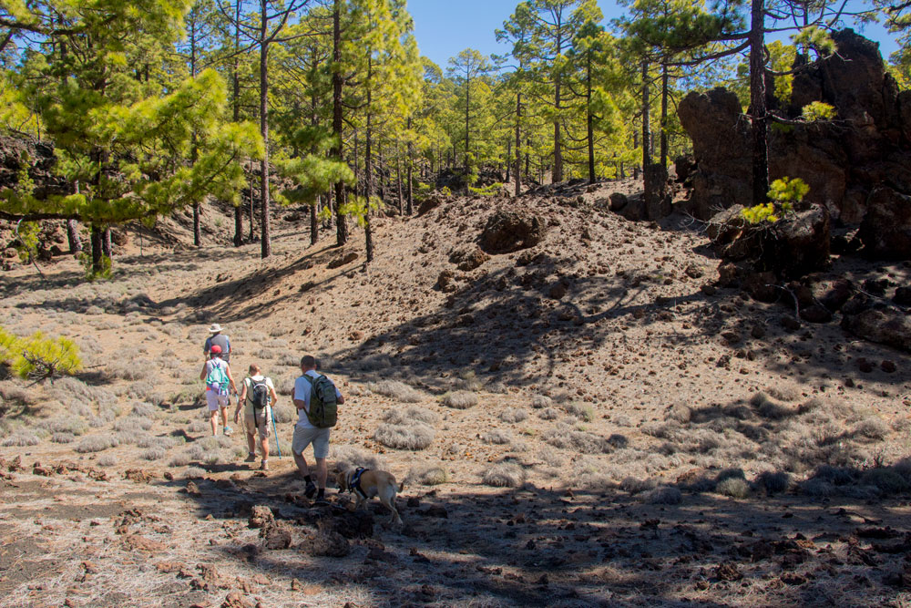 Wanderer auf den Rundwanderungen Montaña la Corredera und Montaña de las Cuevitas