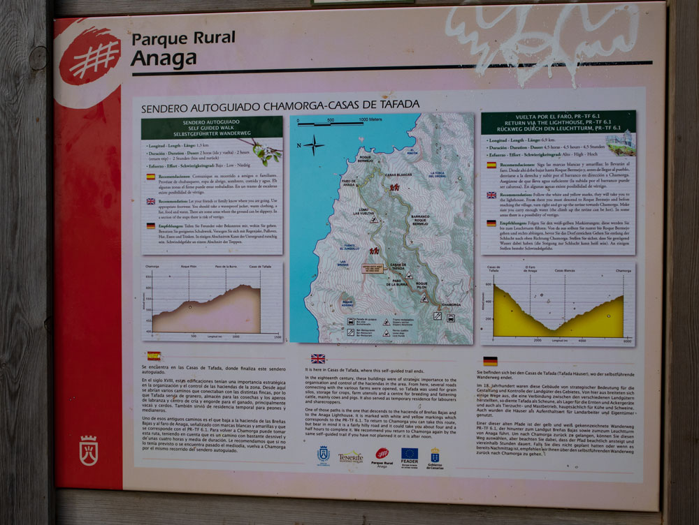 Wandertafel bei Chamorga