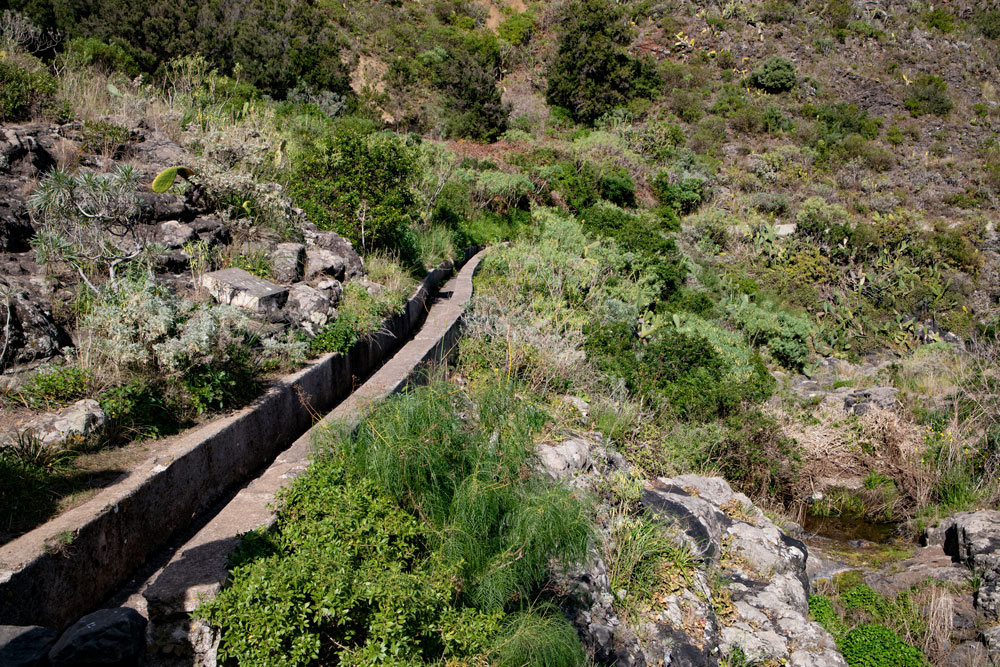 Ende Kanalweg im Barranco Seco