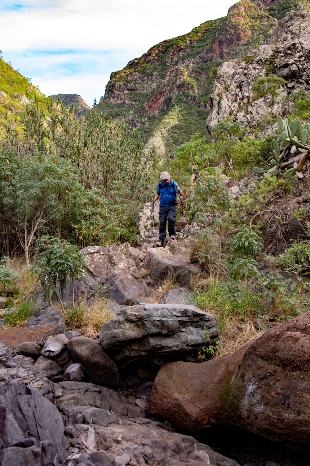 Wanderer im Barranco del Rio
