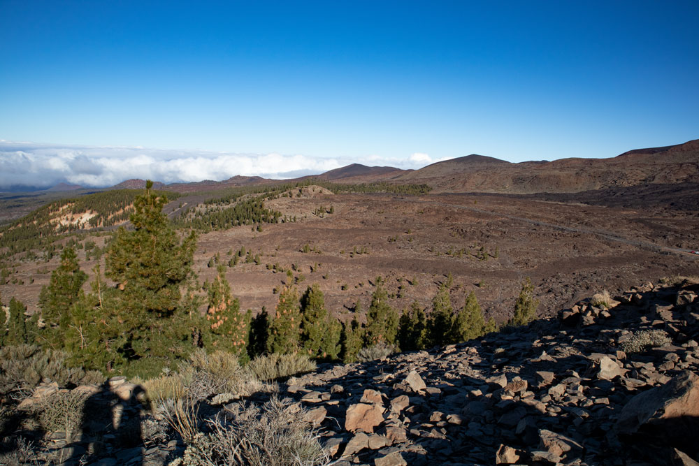 Blick auf die Höhenzüge unterhalb des Pico Viejo