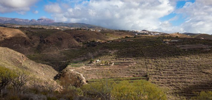 Blick Richtung San Miguel über terrassierte Felder