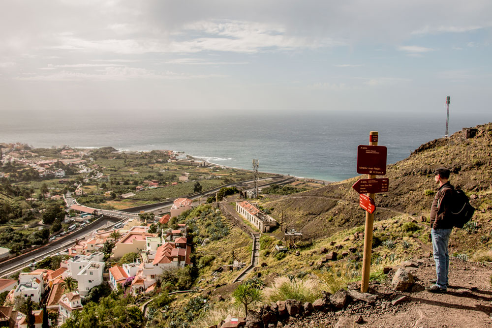 View to La Calera and the harbour during the descent