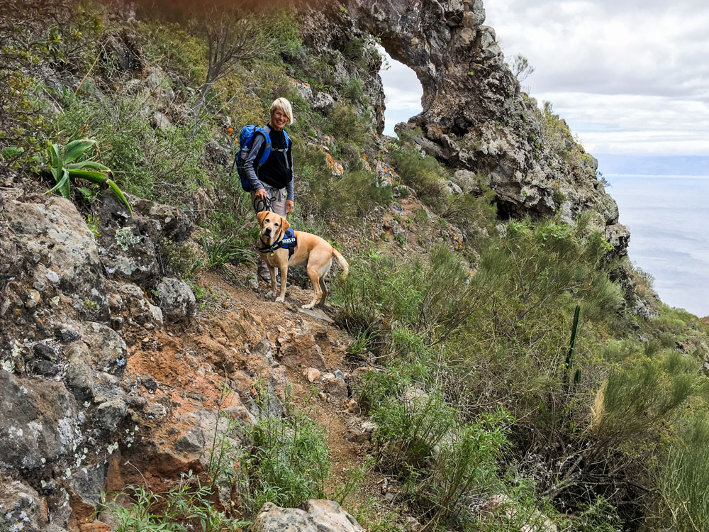 on the small path to the rock gate