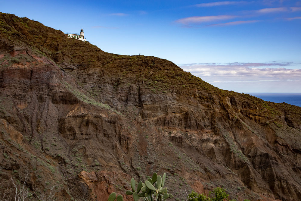 view from the Barranco Chamorga to the lighthouse Faro de Anaga