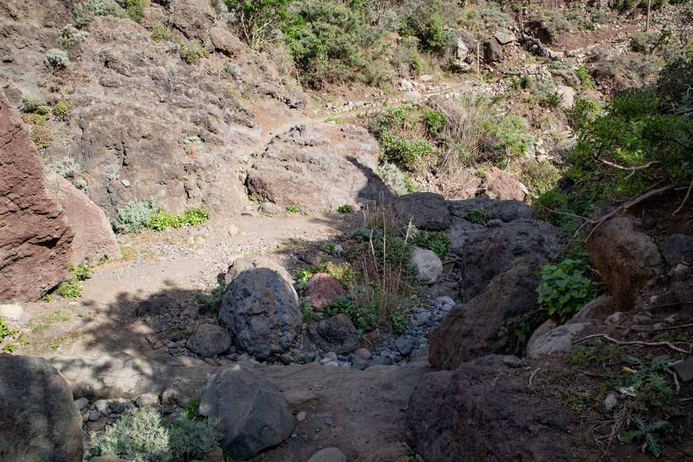 Crossing the Barranco de Chamorga