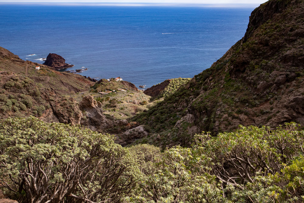 view from the Barranco de Chamorga to Roque Bermejo