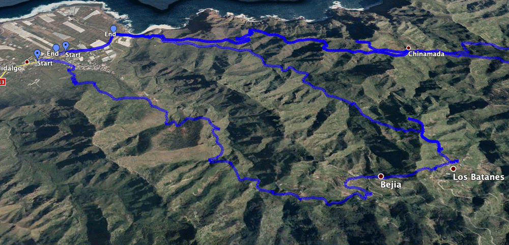 Track circular hike and the track Punta del Hidalgo via Chinamada to Cruz del Carmen