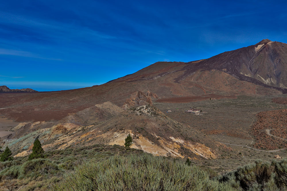 View to the Parador Nacional and Mount Teide