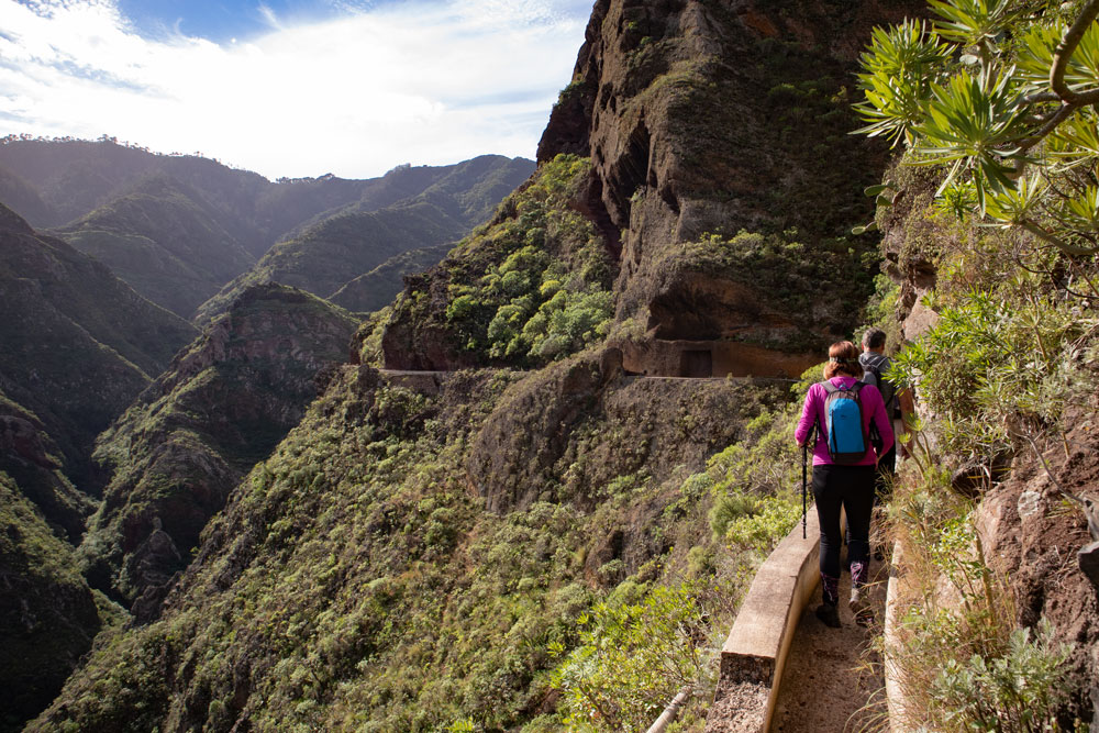 hikers in the channel