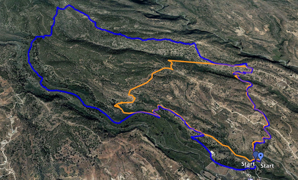 Track Las Vegas: blue big circle - orange small circle