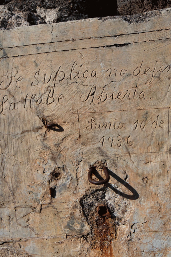 Old fountain with inscription from 1936