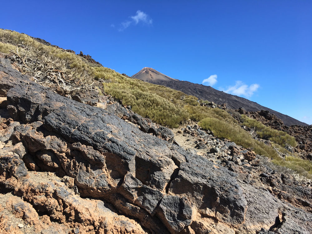 short time before you reach the rim, you will see Teide top