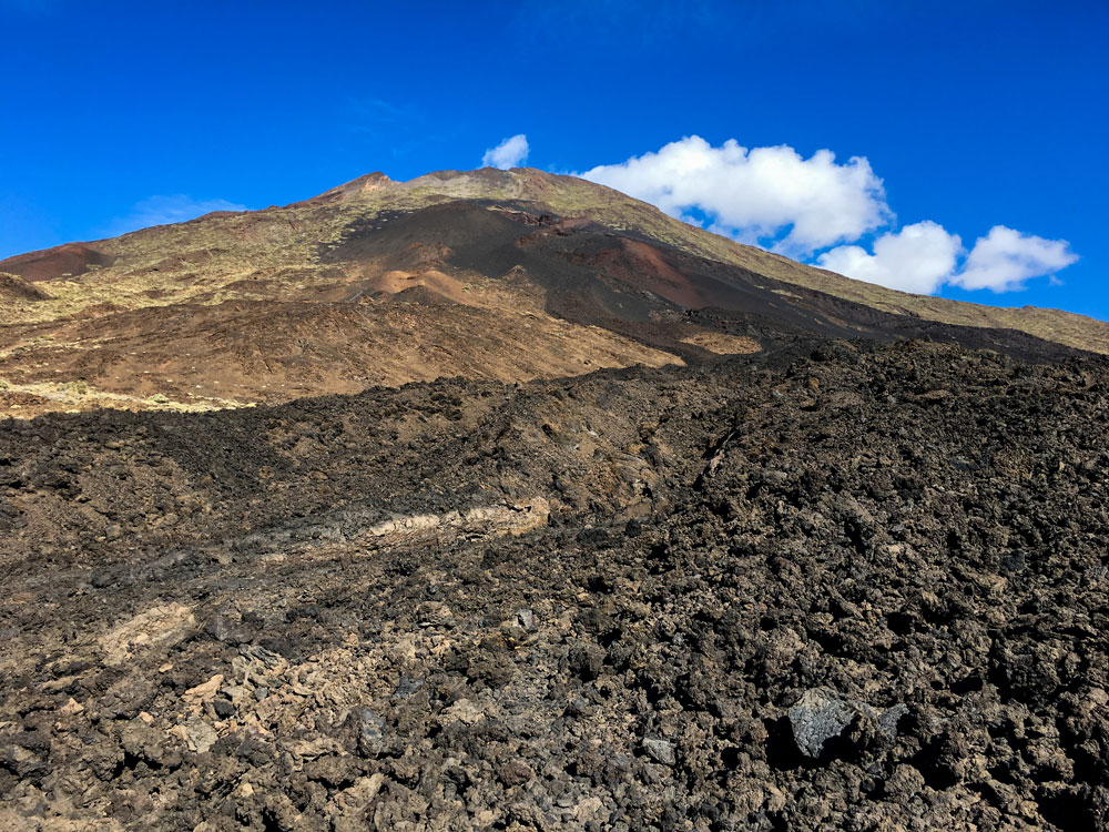 Top of Pico Viejo with lava stream