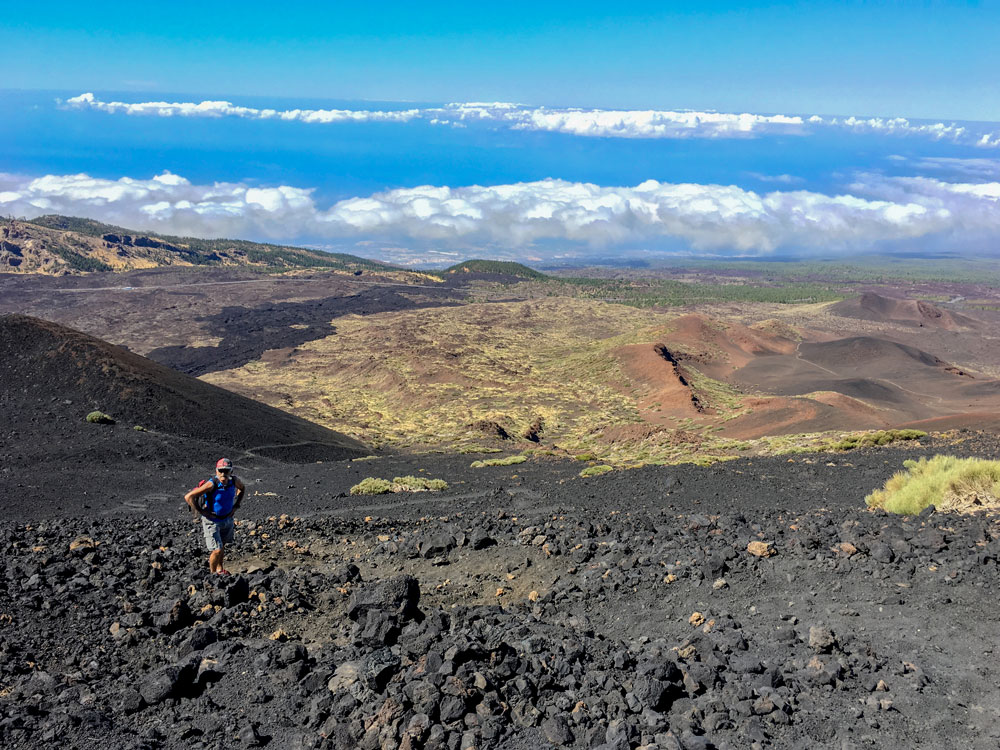 hike over lava fields