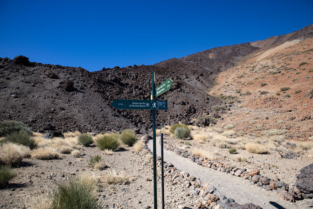 Abzweig zur Montaña Blanca