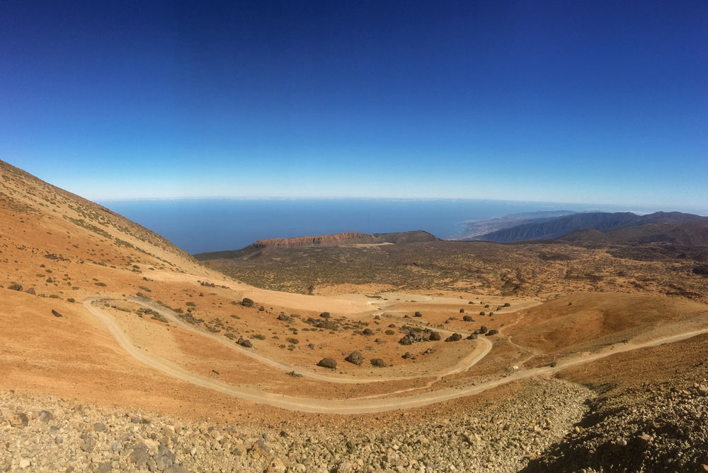 Serpentinen Wanderweg auf die Montaña Blanca