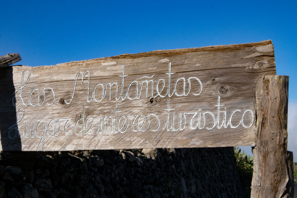 Schild bei Las Montañetas