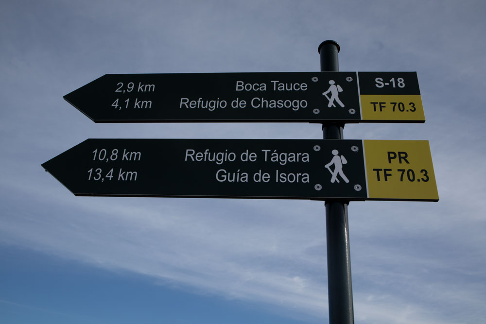 Wanderbeschilderung TF 70.3 Refugigo de Chasogo