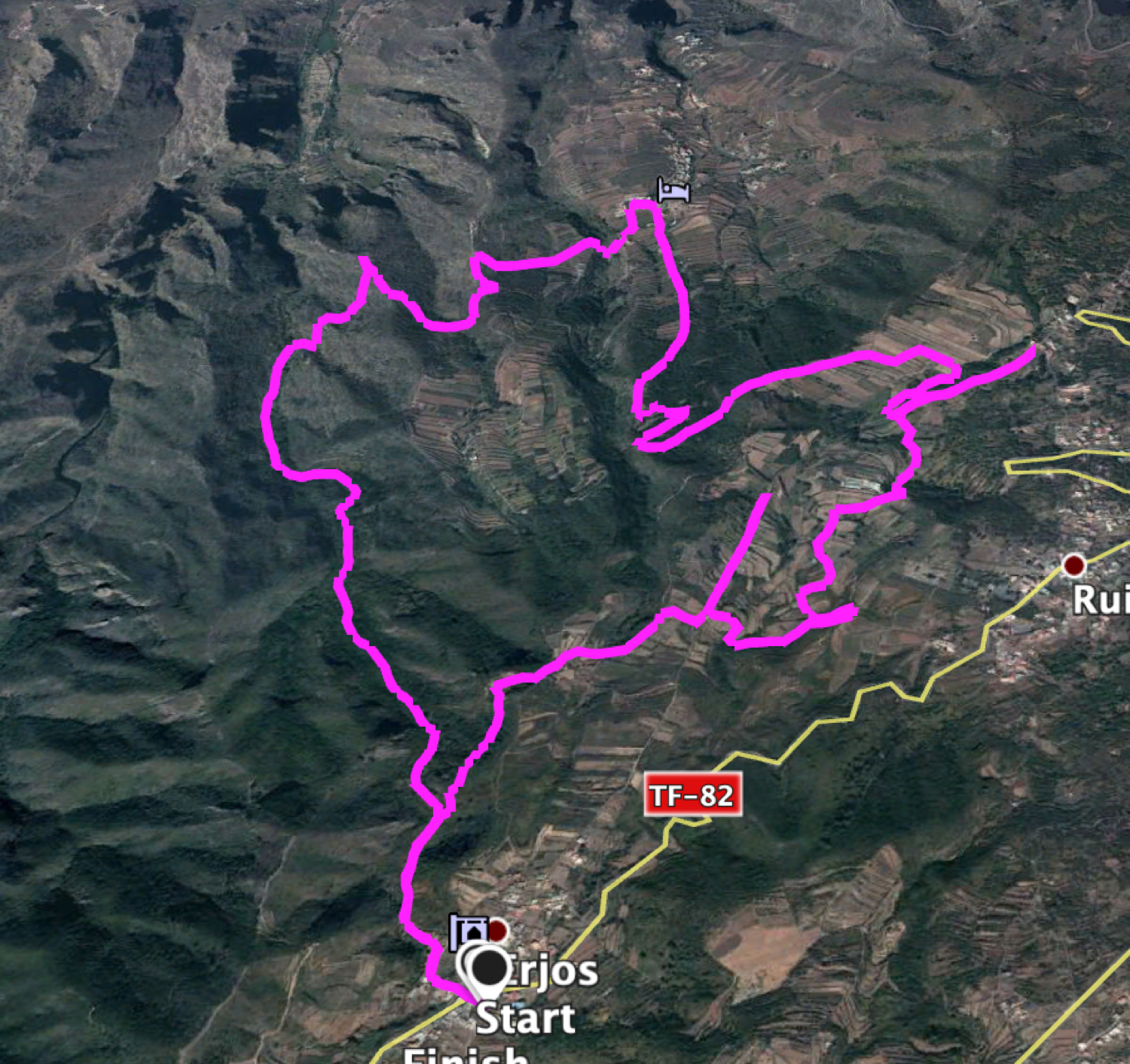 Track Rundweg ohne den Wasserfall mit einigen "Abstechern"
