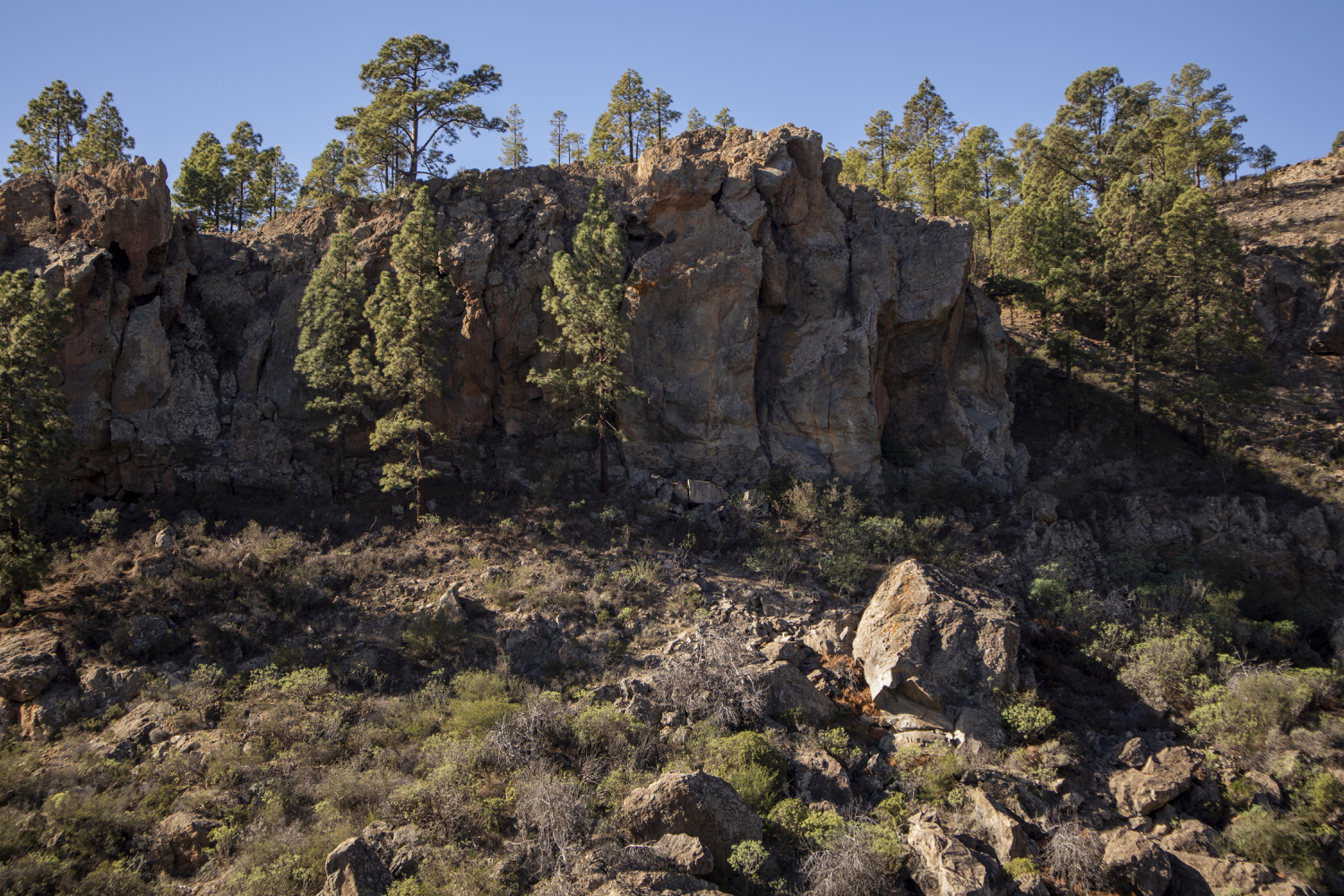 Barranco Querung in der Höhe