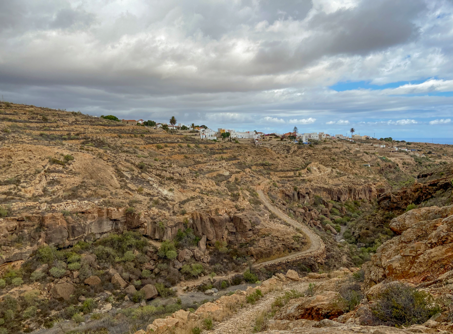 Barranco Querung vor bzw. hinter Arico Nuevo