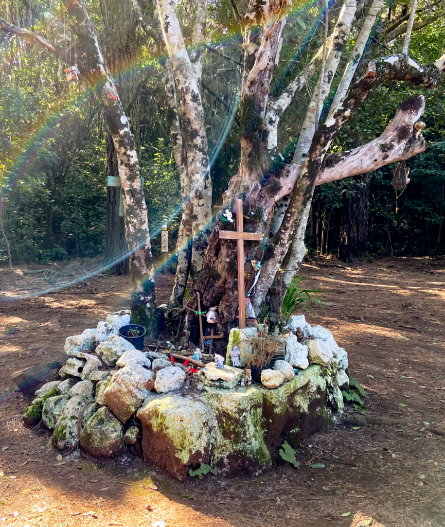 Pequeño monumento en el bosque