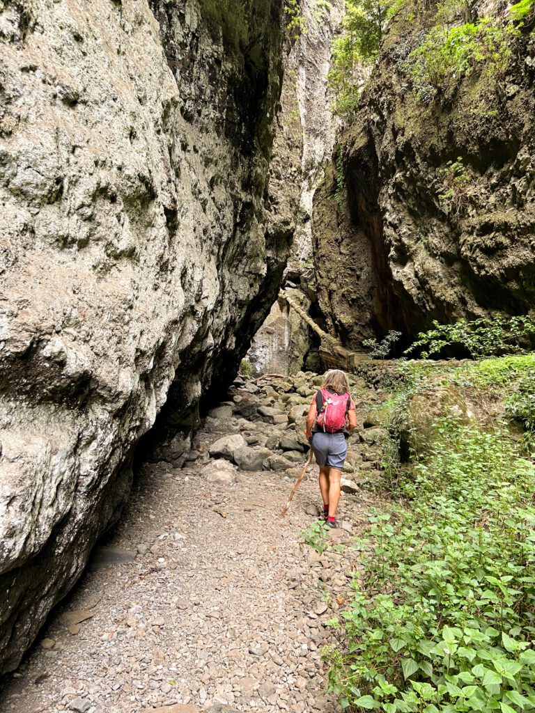 Exploring the narrow Barranco de los Cochinos