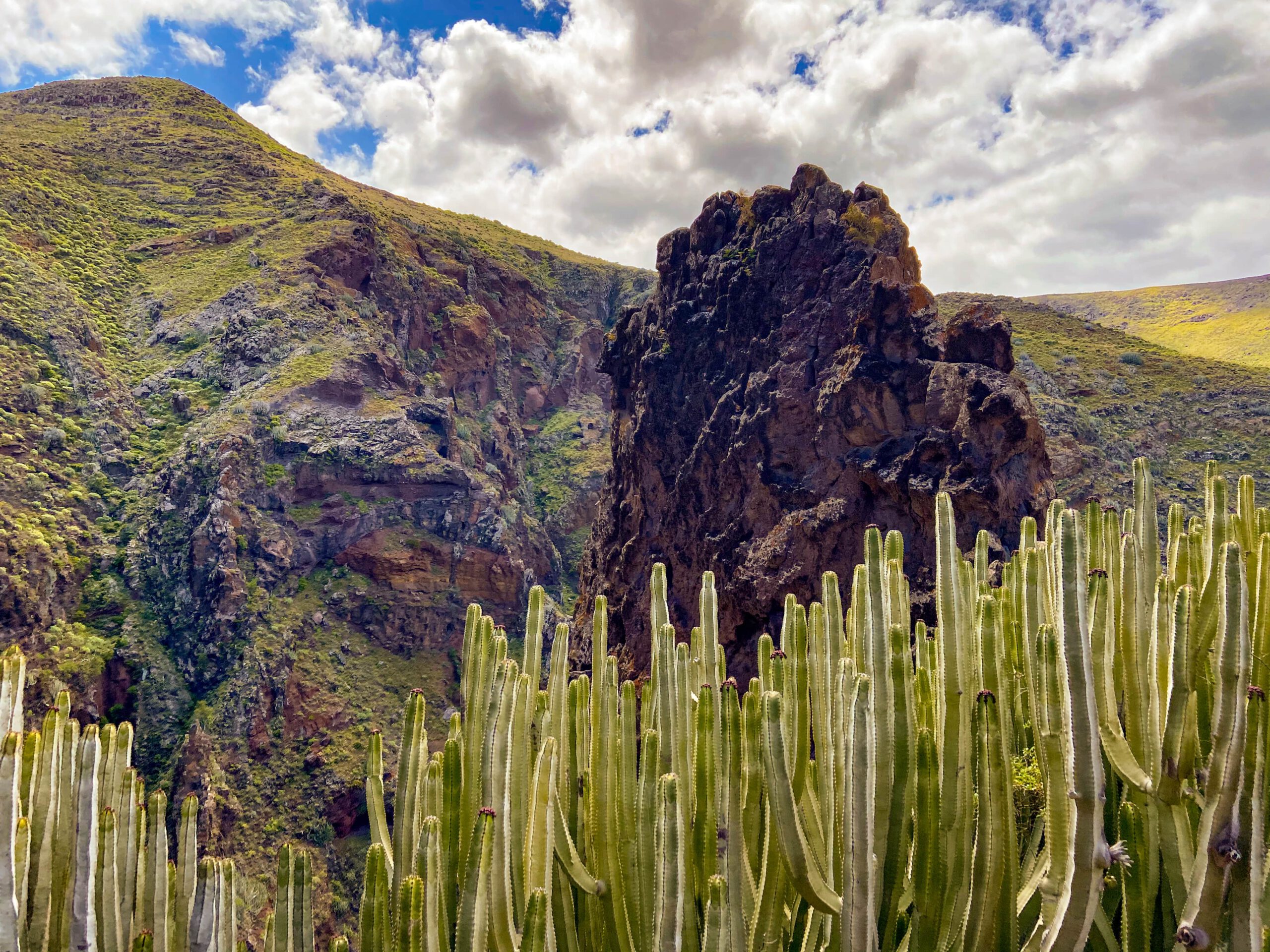 Blick von unten auf die Hochebenen des nördlichen Teno Gebirges