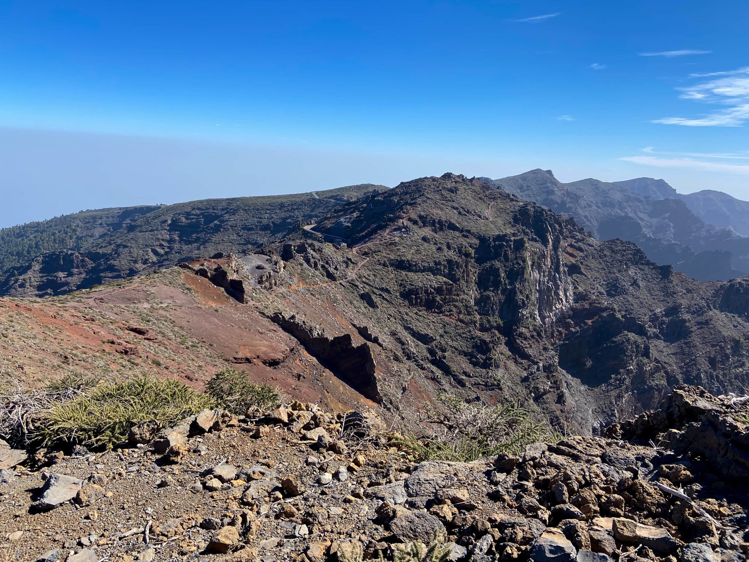 Blick zurück auf den Höhenweg Richtung Pico de la Nieve