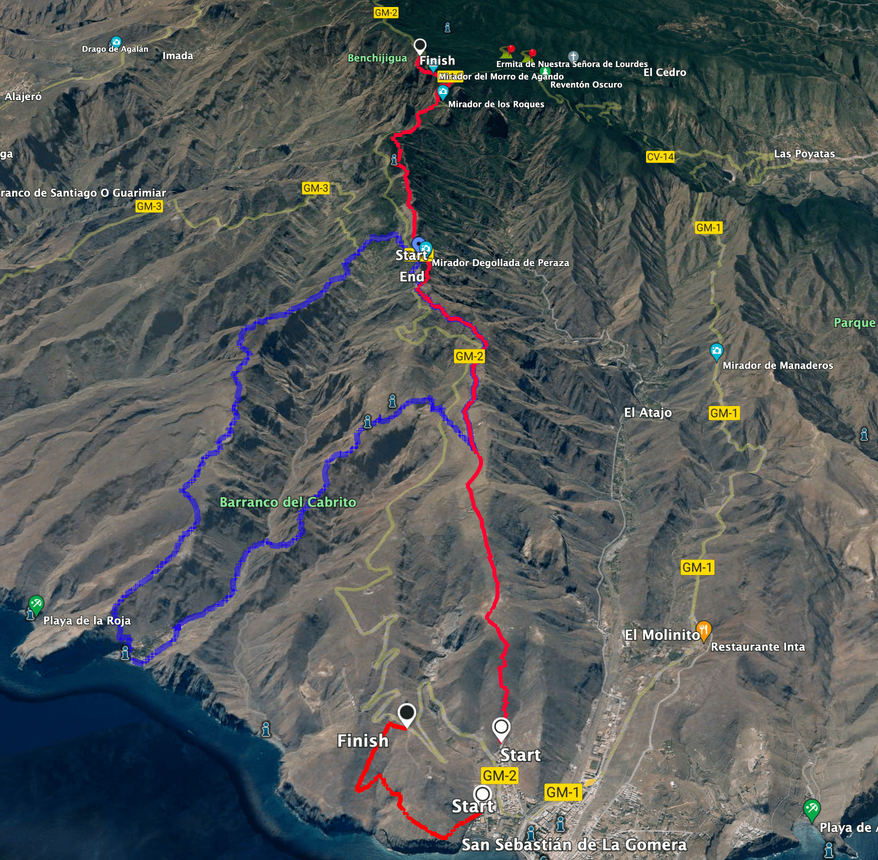 Track GR 131 - Teil 1 La Gomera San Sebastian bis über Los Roques
