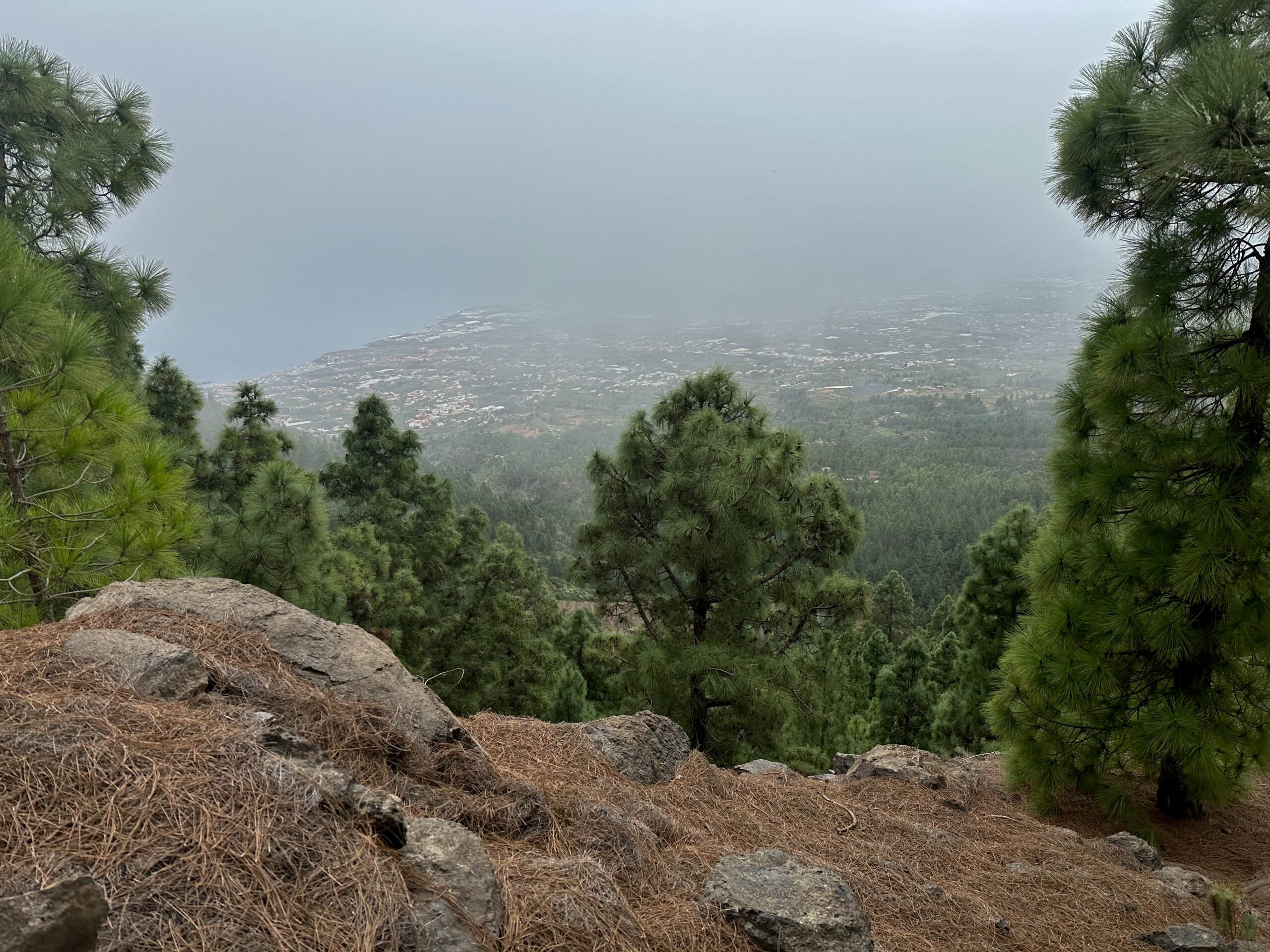 Blick vom Aufstiegsweg Igonse auf die Ostküste von Teneriffa