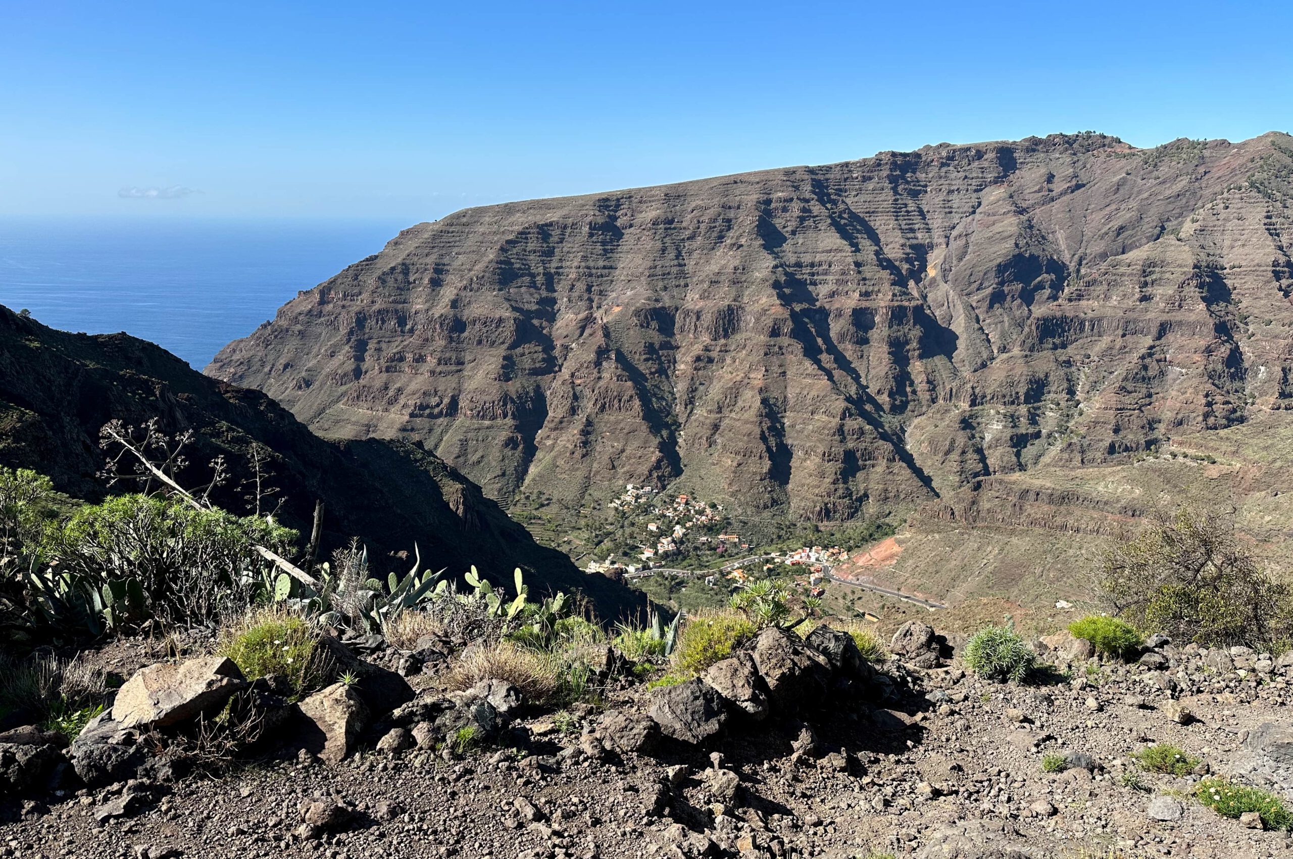 Blick von der Degollada del Cerrillal ins Valle Gran Rey
