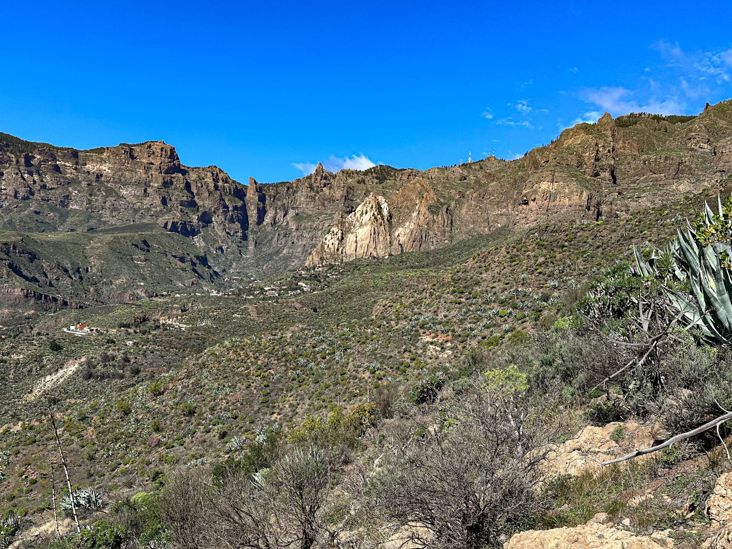 Blick hinauf auf die Cumbre mit dem Pico de las Nieves
