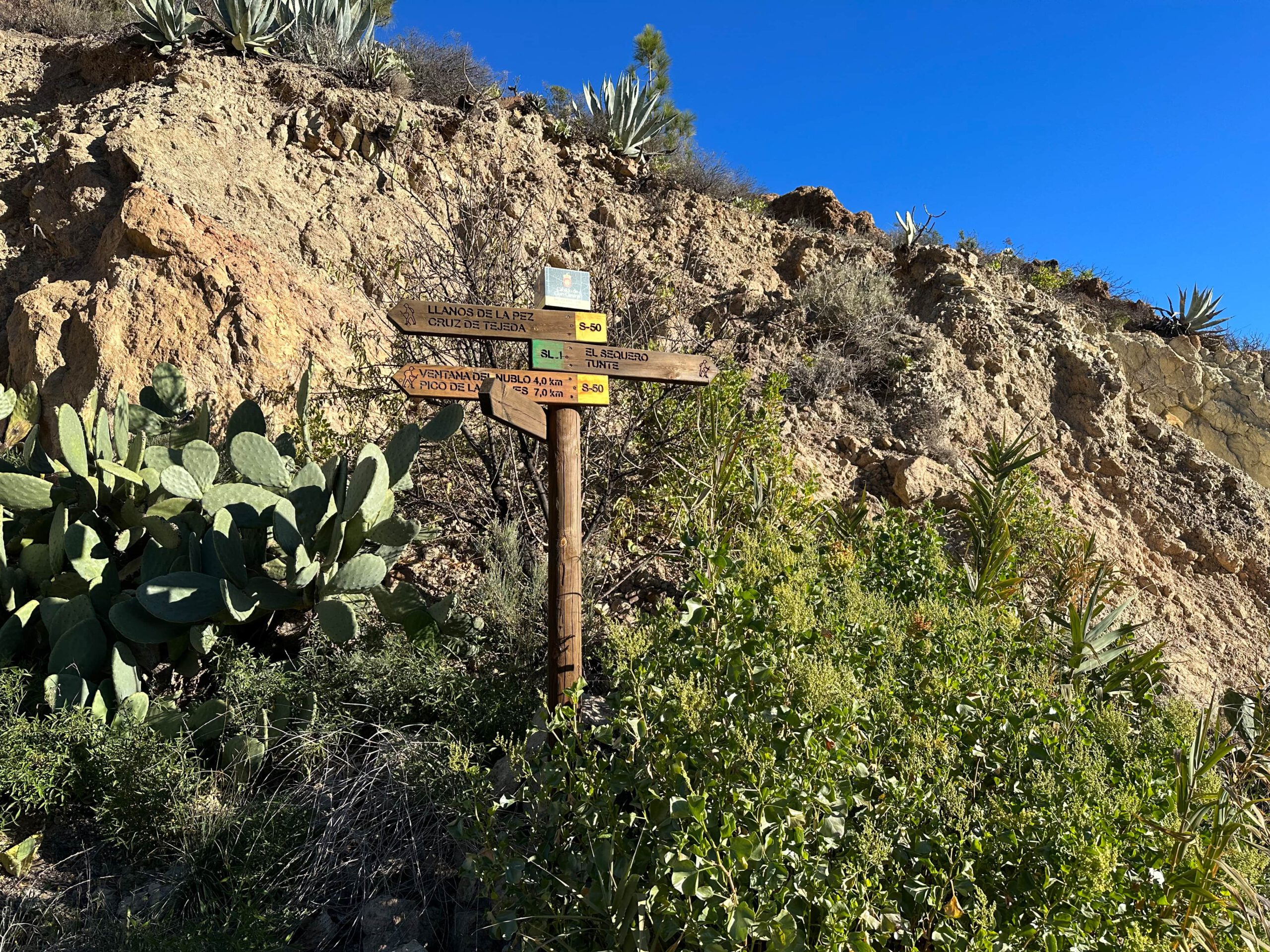 Gute Wanderbeschilderung am Cruz Grande