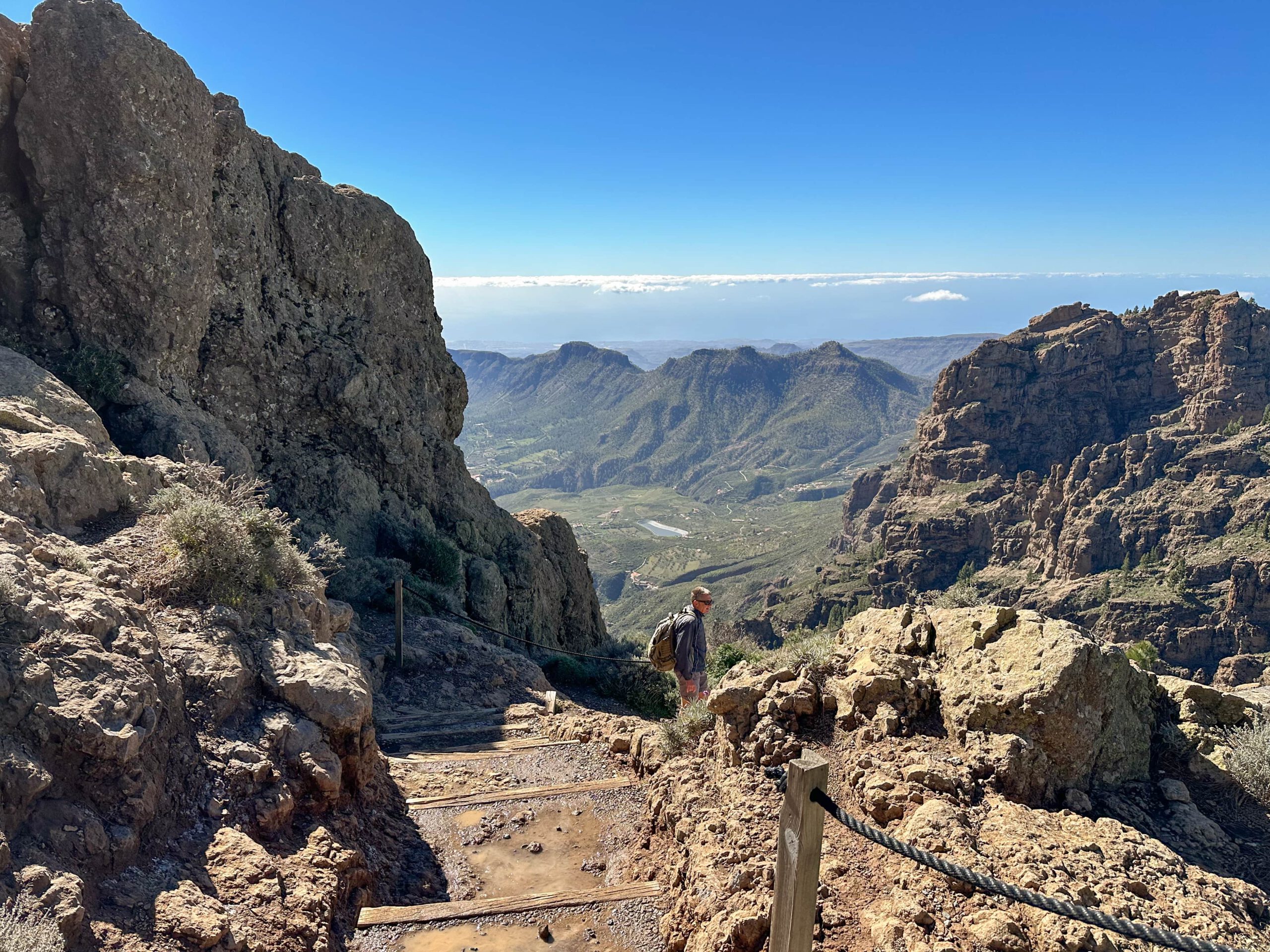 Wanderer auf dem Wanderweg Cumbre