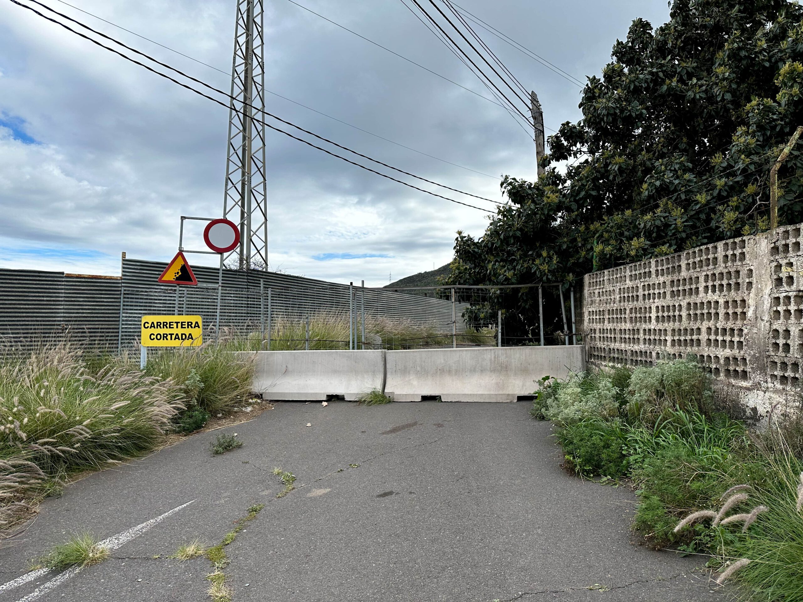 Sperrung des Camino Real del Sur bei Güimar - Stand Februar 2022