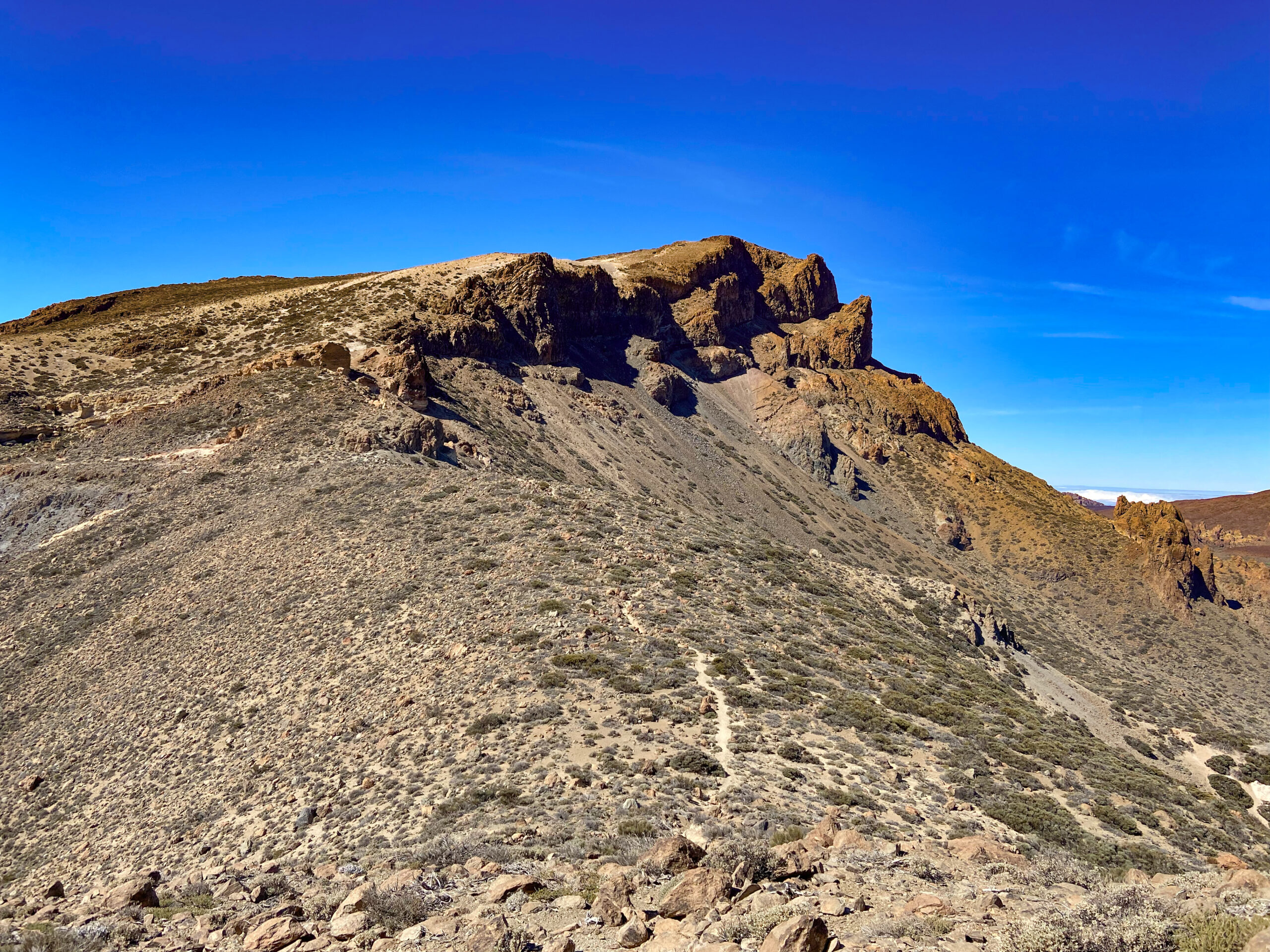 Blick vom Aufstiegsweg Montaña Pasajirón auf den Guajara
