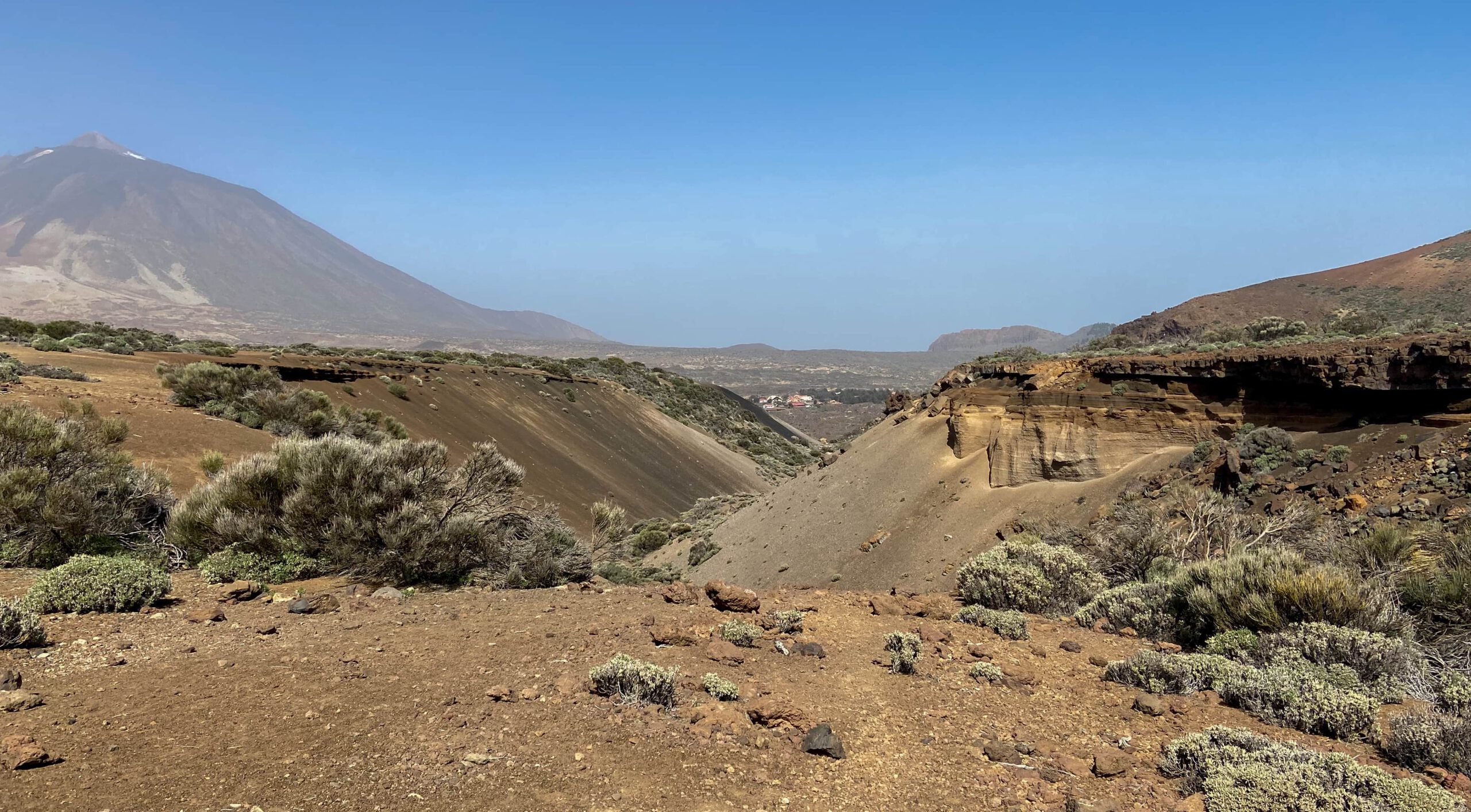 Blick durch die Schlucht des schwarzen Sandes (Arenas Negras) in Richtung El Portillo