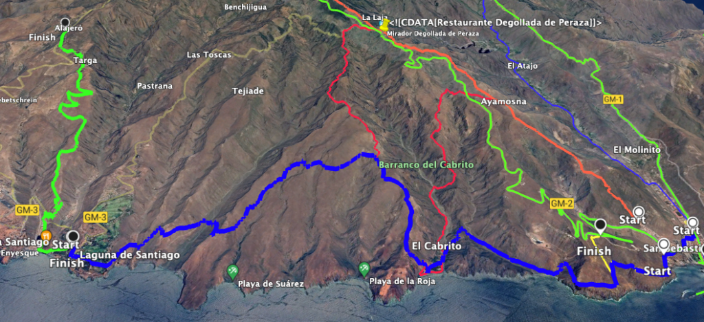 Track of the hike on the GR-132 stage 8 from San Sebastián to Playa de Santiago