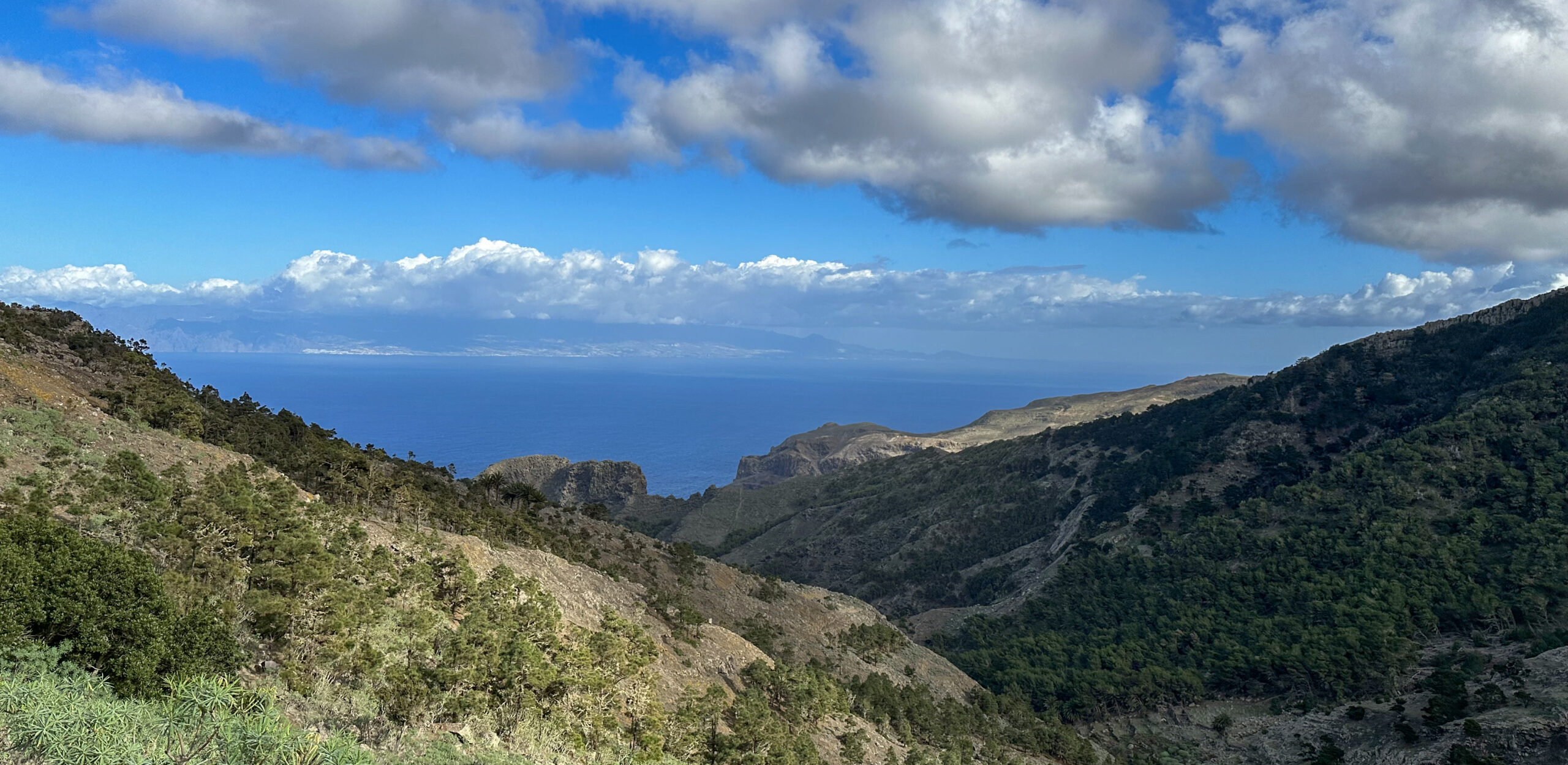Blick über den Parque Natural Majona bis Teneriffa